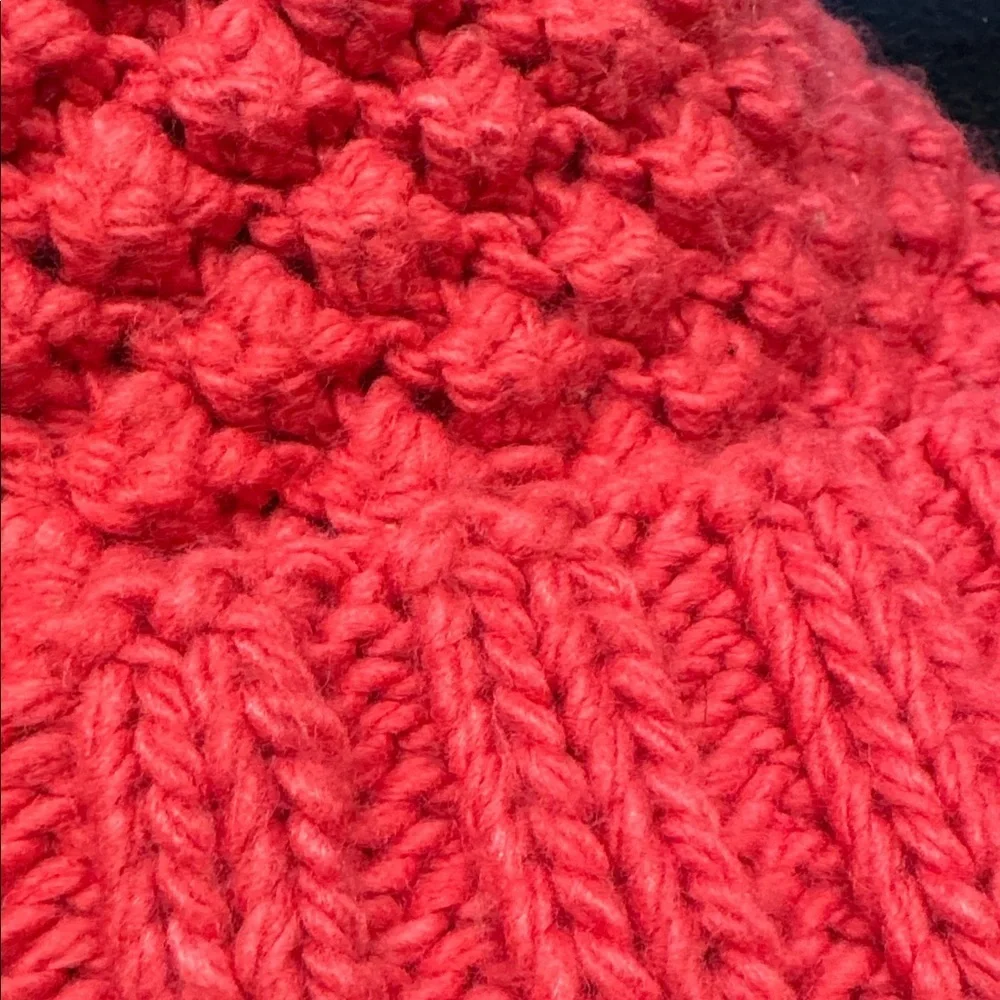 Lole Cozy Fuscia Pink textured Knit Beanie slouch hat one size
